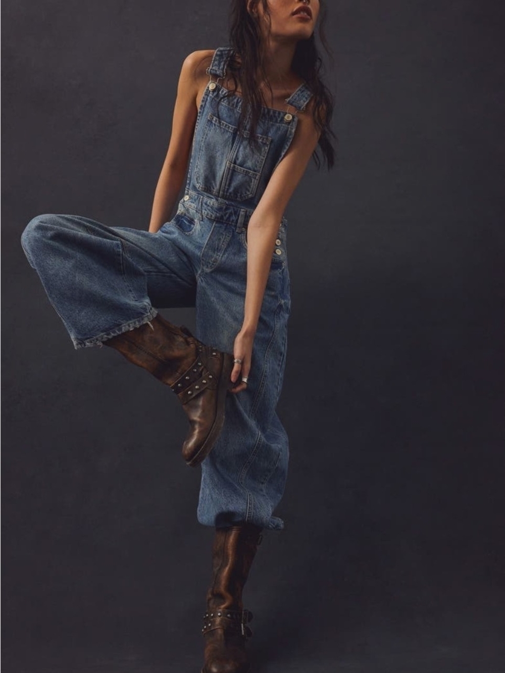 Free People Light Blue Denim Overalls - Picture 7 of 8